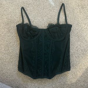 Urban Outfitters Dark Green Corset Top